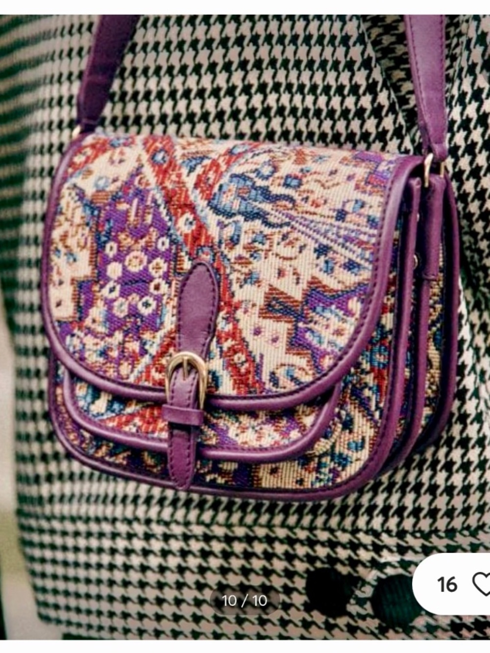 Sezane Roméo bag purple jacquard